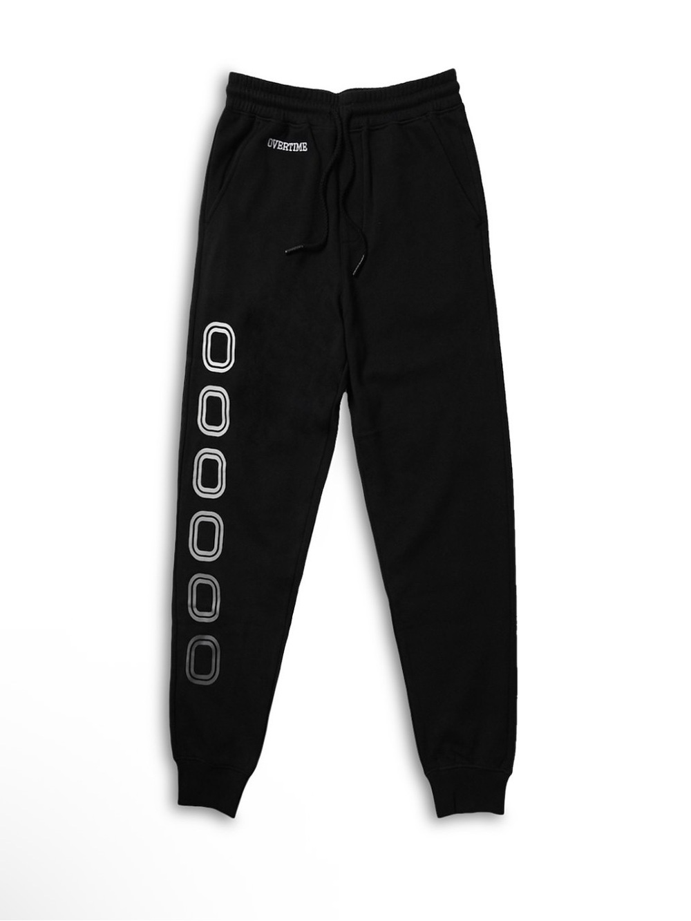Overtime Kids Black Graphic Joggers with Side Print